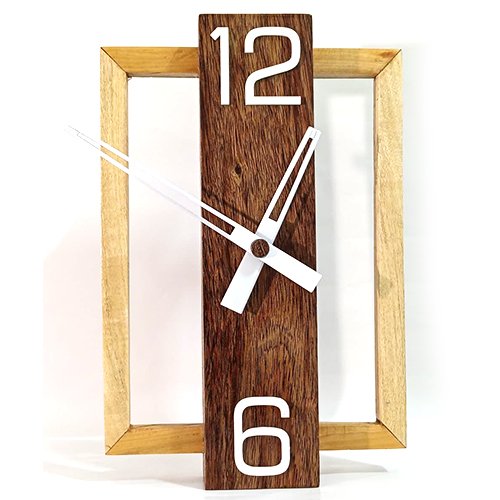 Wooden Vertical Rectangle Designer Wooden Wall Clock for modern wall décor